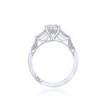 Tacori Engagement Engagement Ring Tacori Platinum Simply Tacori Emerald Cut Diamond Three-Stone Cathedral Engagement Ring Mounting