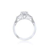 Tacori Engagement Engagement Ring Tacori Platinum Simply Tacori Emerald Cut Diamond Three-Stone Cathedral Engagement Ring Mounting