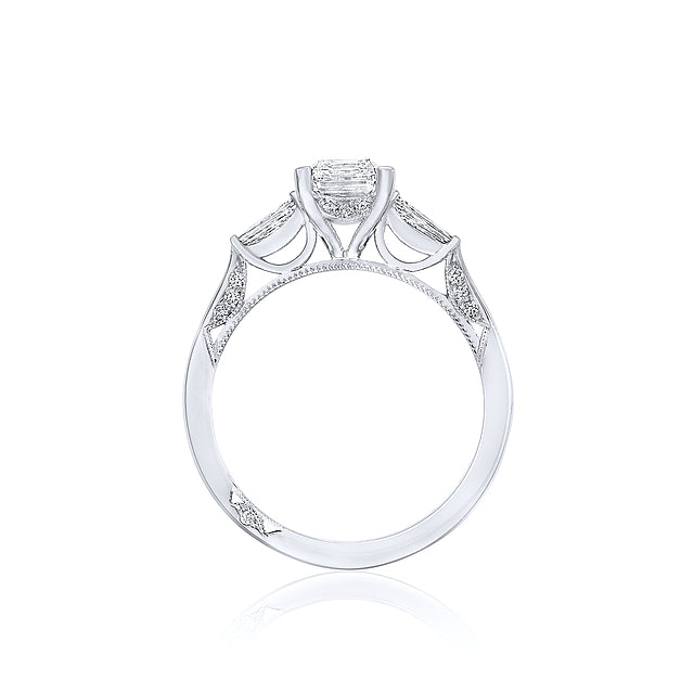 Tacori Engagement Engagement Ring Tacori Platinum Simply Tacori Emerald Cut Diamond Three-Stone Cathedral Engagement Ring Mounting