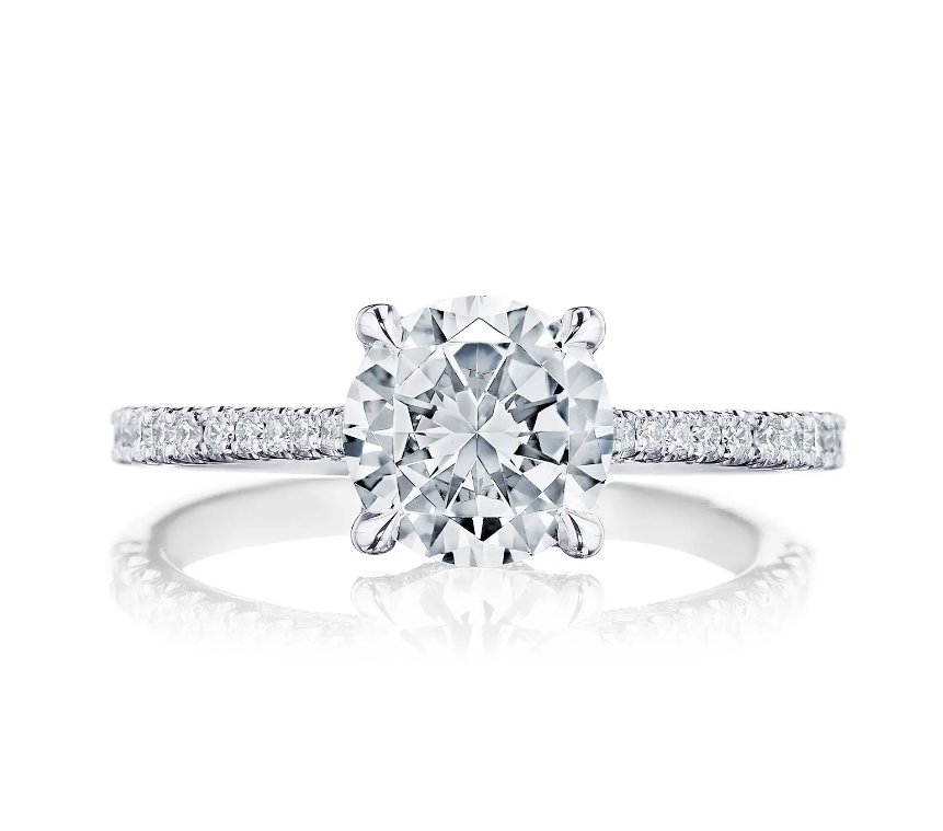 Tacori Engagement Engagement Ring Tacori Platinum "Simply Tacori" Round Engagement Setting 7.5mm / 6.5