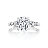 Tacori Engagement Ring Tacori Platinum Round and Marquis Three-Stone Mounting