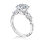Tacori Engagement Ring Tacori Platinum Round and Marquis Three-Stone Mounting