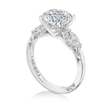 Tacori Engagement Ring Tacori Platinum Round and Marquis Three-Stone Mounting
