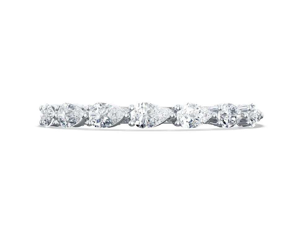 Tacori Wedding Band Tacori Platinum "Sculpted Crescent" Pear Cut Diamond Wedding Band 6.5