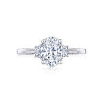 Tacori Engagement Ring Tacori Simply Tacori Platinum Oval and Cadillac Diamond Three-Stone Mounting
