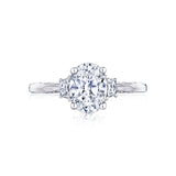 Tacori Engagement Ring Tacori Simply Tacori Platinum Oval and Cadillac Diamond Three-Stone Mounting