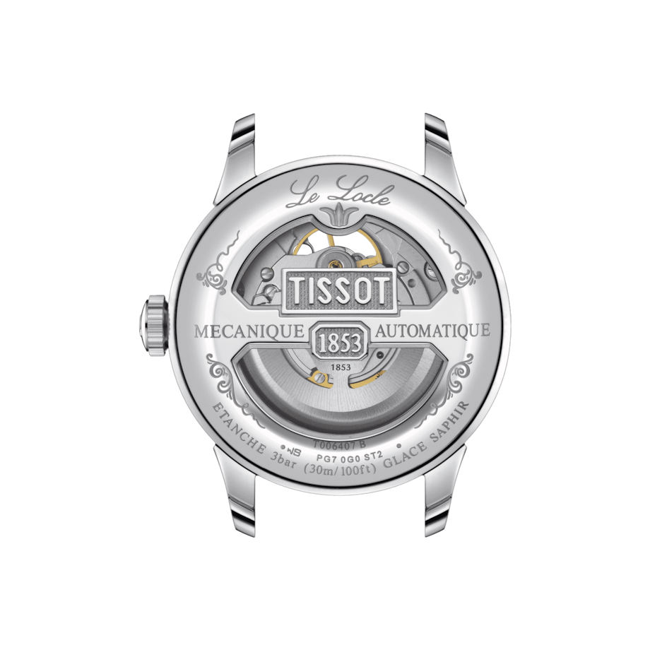 Tissot Watch Tissot Le Locle Powermatic 80 Open Heart Silver Dial, Brown Leather Strap 39mm T0064071603301