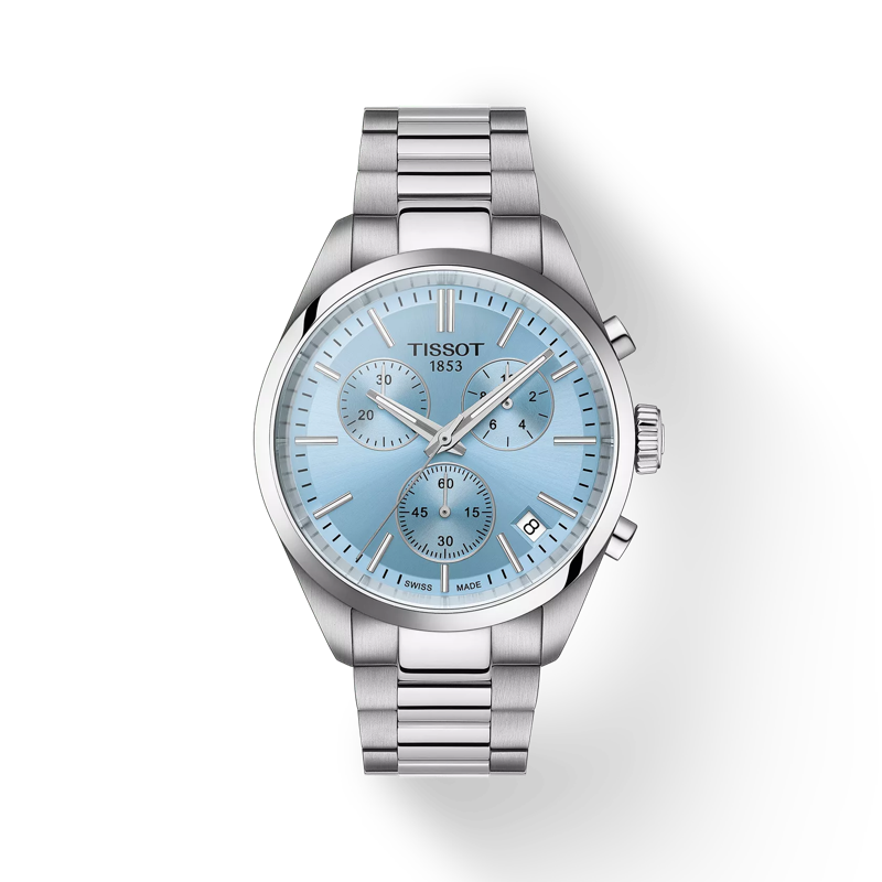 Tissot PR 100 Chronograph Wristwatch, Ice Blue Dial, 40mm