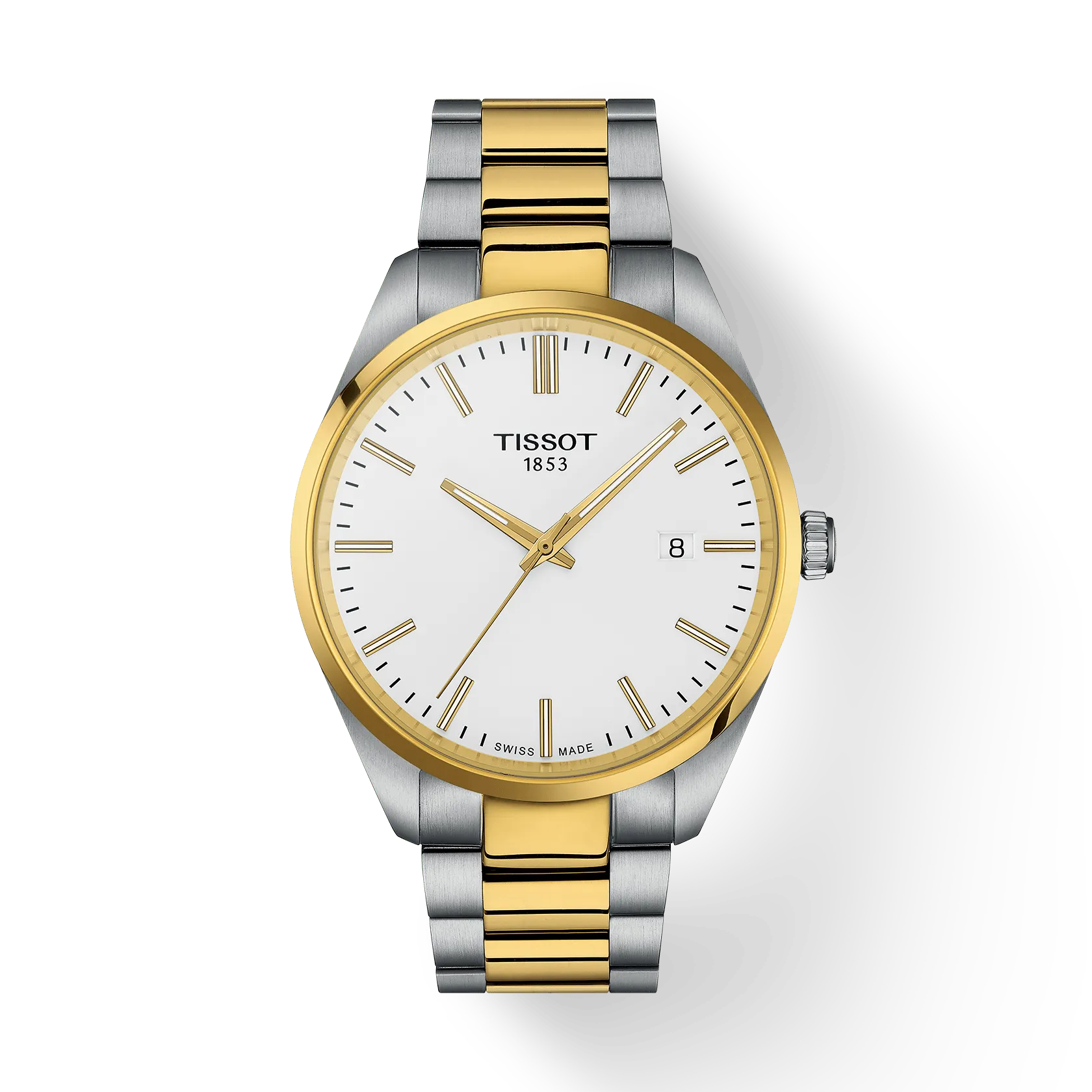 Tissot Gold Tone Watch with White Dial Tissot PR 100 Chronograph Wristwatch, Silver Dial, 40mm  main image 3