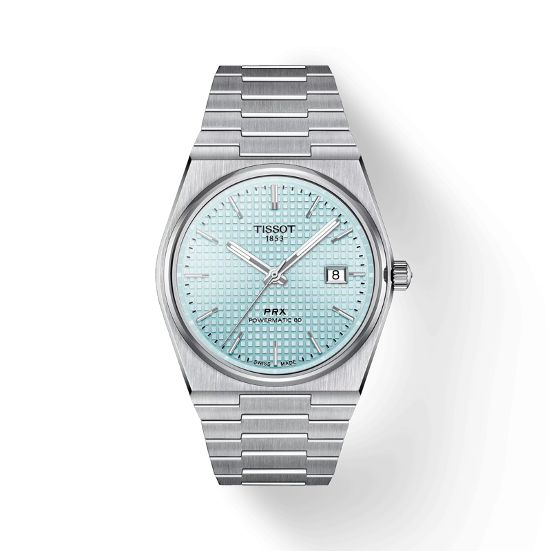 Tissot PRX Powermatic 80, Ice Blue Dial, 40mm | Maine & New Tissot PRX Powermatic 80, Ice Blue Dial, 40mm | Maine & New