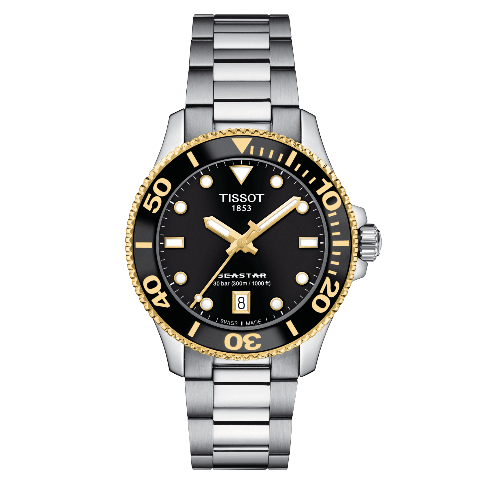 Tissot Watch Tissot Quartz Seastar 1000 Black Dial 36mm T1202102105100