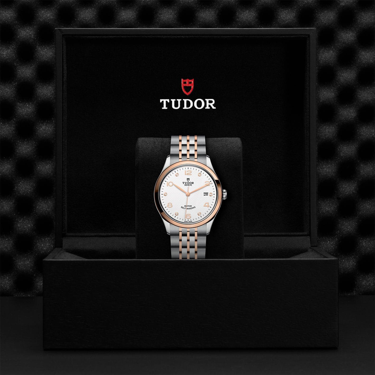 TUDOR Watch TUDOR 1926 39mm Steel Case, Rose Gold Bezel, White Diamond Dial (M91551-0011)