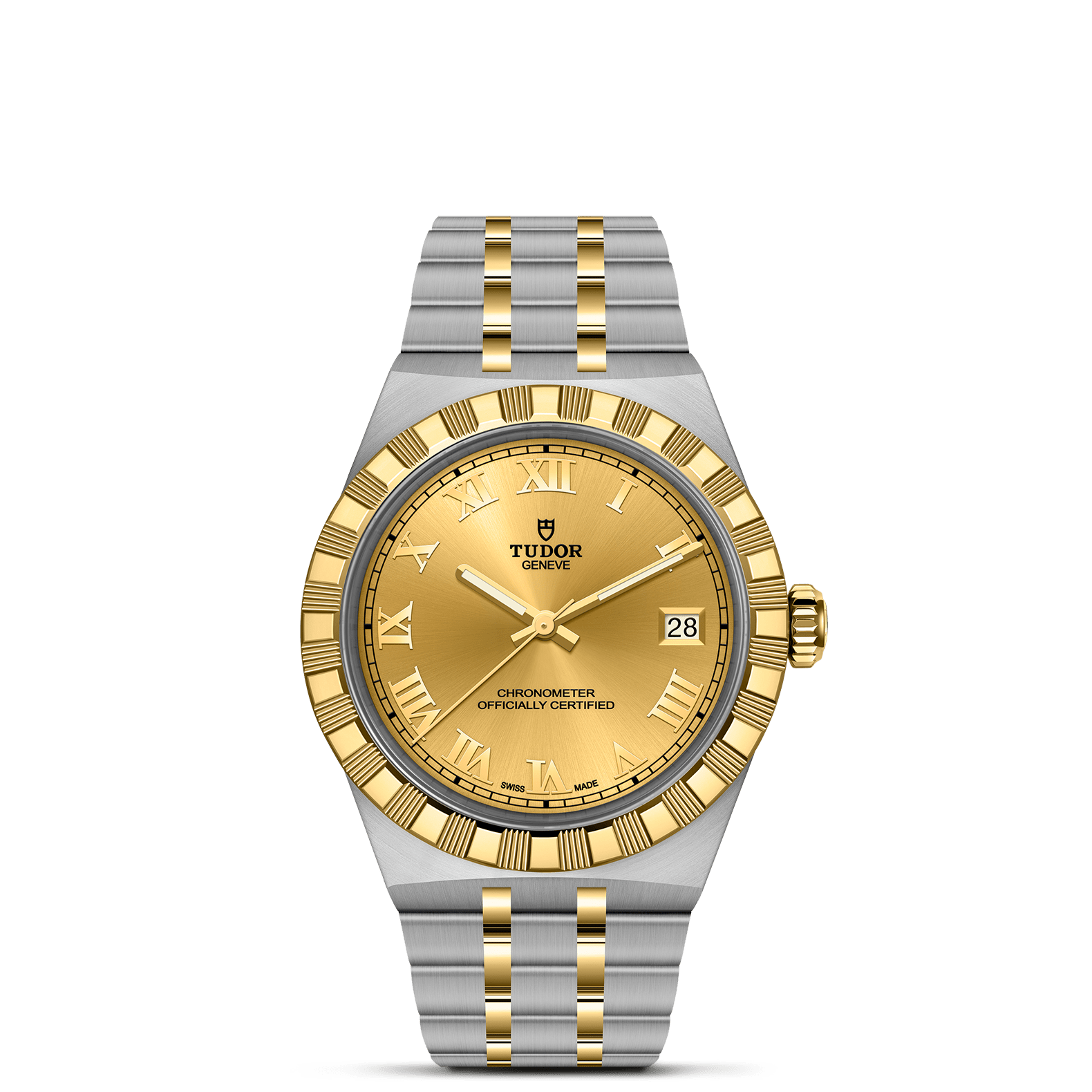TUDOR 36mm TUDOR Royal Gold Dial, Gold and Steel Bracelet 