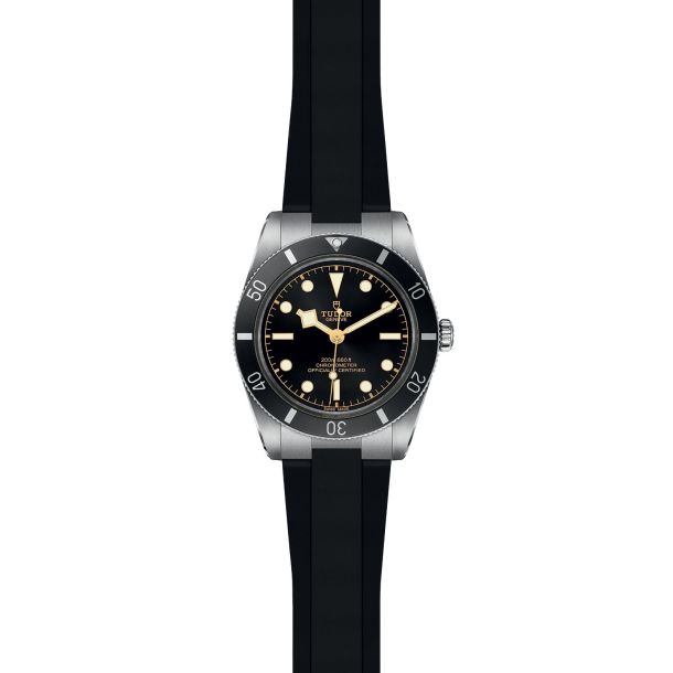TUDOR Watch TUDOR Black Bay 54 37mm Case, Black Dial, Black Rubber Bracelet (M79000N-0002)