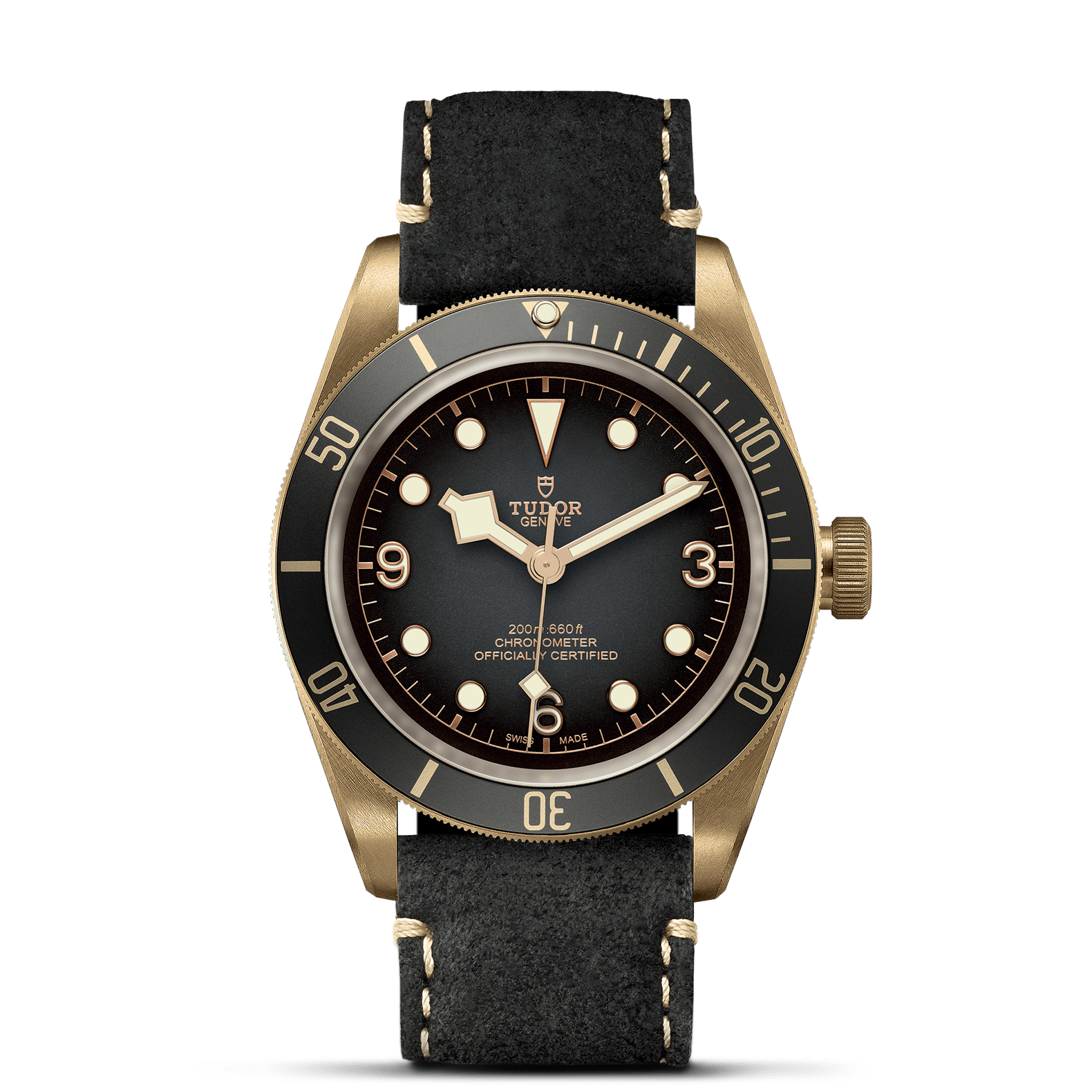 TUDOR Watch TUDOR Black Bay Bronze 43mm Black Dial, Black leather Bracelet (M79250BA-0001)