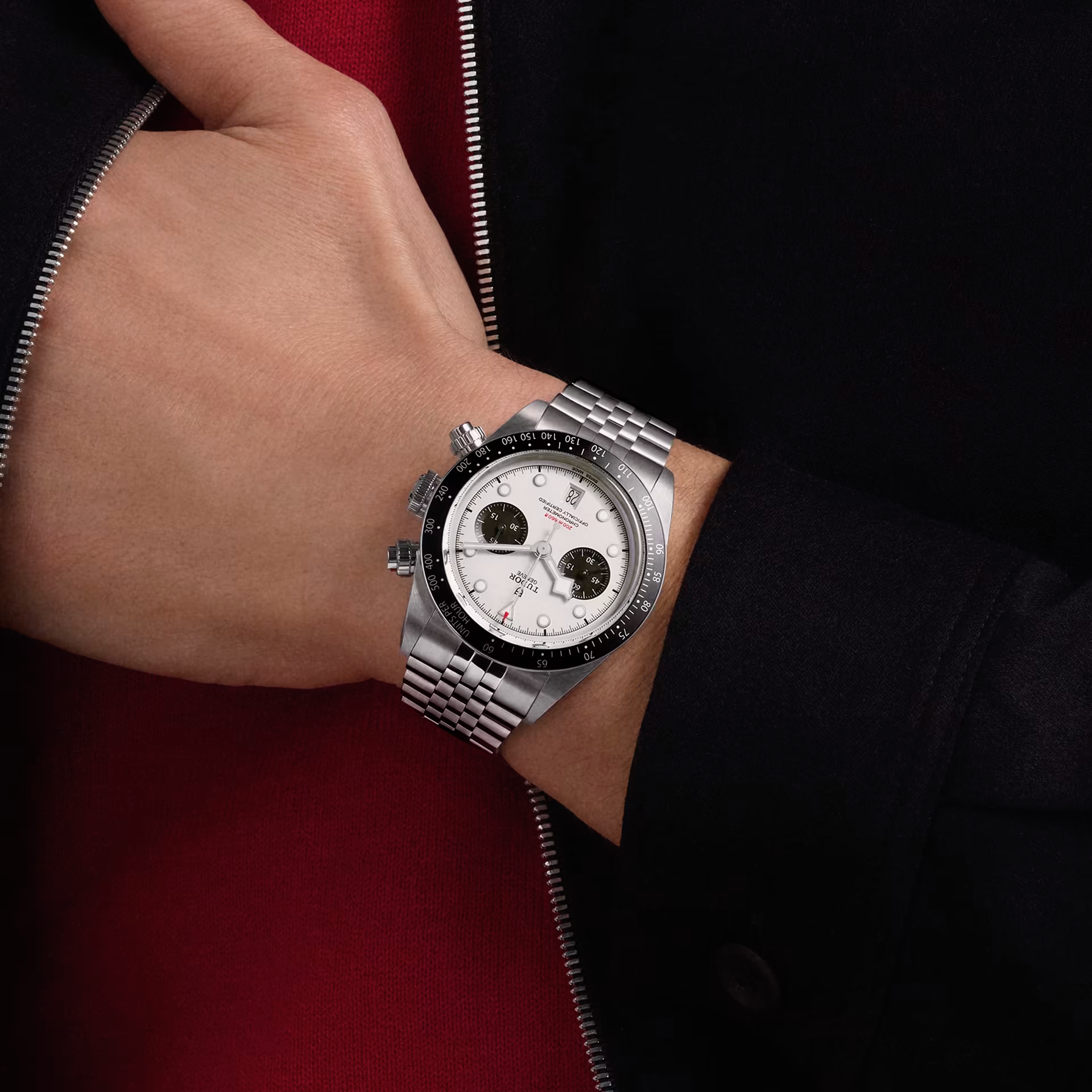 TUDOR Watch TUDOR Black Bay Chrono, Opaline Dial, Steel Bracelet (M79360N-0014)