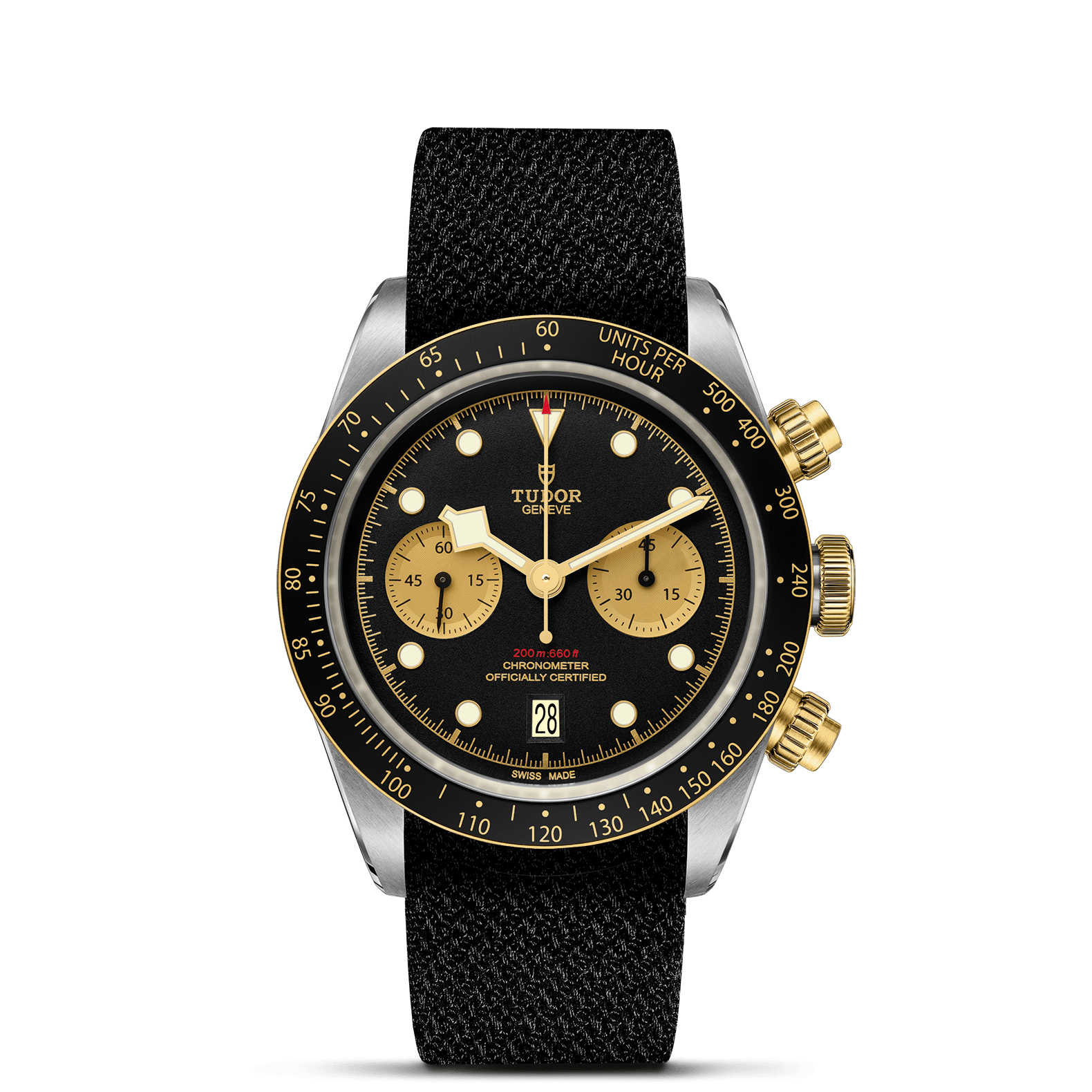 TUDOR Black Bay Chrono S&G 41mm Black Dial, Black Fabric Strap