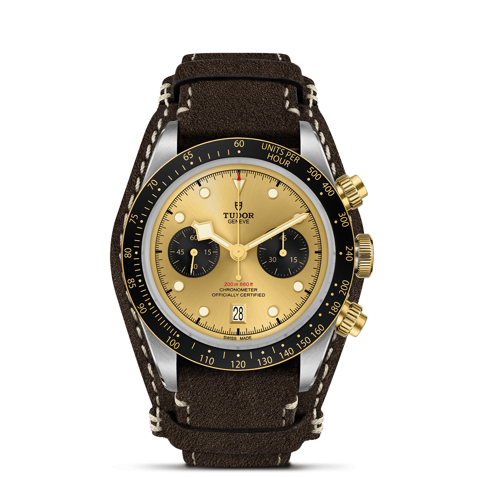 TUDOR Watch TUDOR Black Bay Chrono S&G 41mm Champagne Dial, Brown Leather Strap (M79363N-0008)