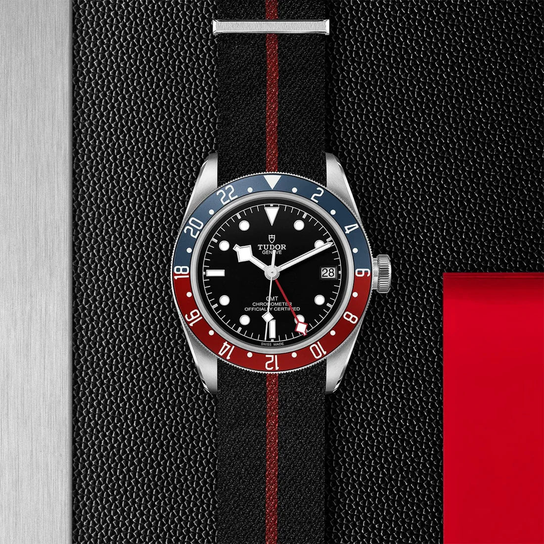 TUDOR Watch TUDOR Black Bay GMT 41mm Black Dial, Fabric Strap (M79830RB-0003)