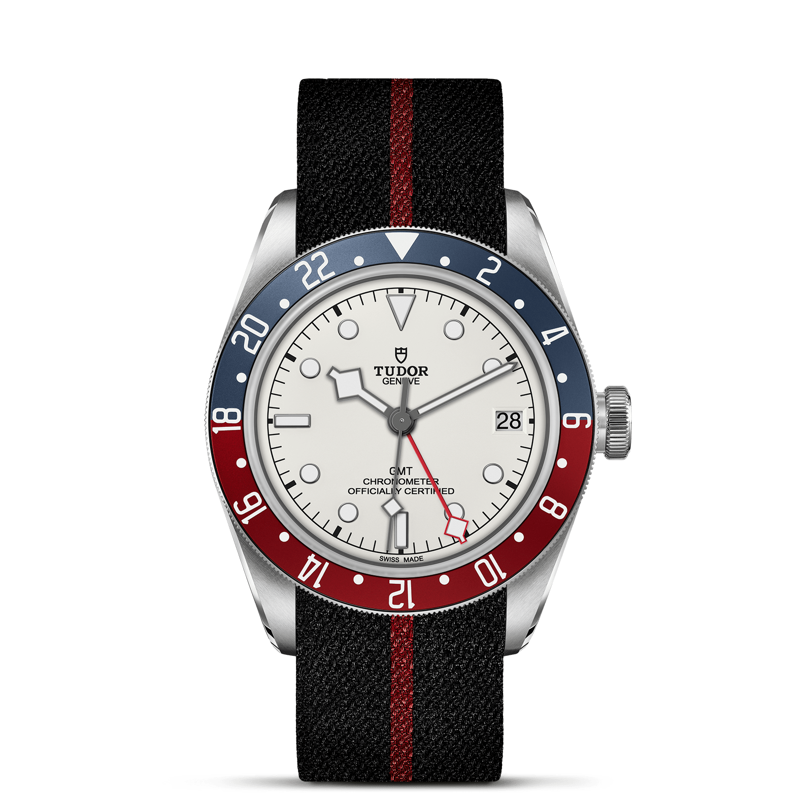 TUDOR Watch TUDOR Black Bay GMT 41mm Case, White Opaline Dial, Brown Leather Strap (M79830RB-0012)