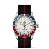 TUDOR Watch TUDOR Black Bay GMT 41mm Case, White Opaline Dial, Brown Leather Strap (M79830RB-0012)
