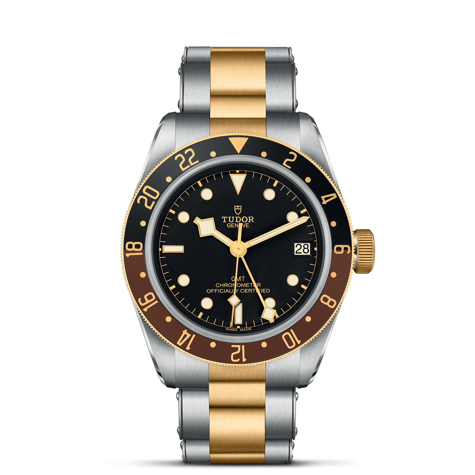 TUDOR Watch TUDOR Black Bay GMT 41mm Steel Case, Steel and Yellow Gold Bracelet (M79833MN-0001)