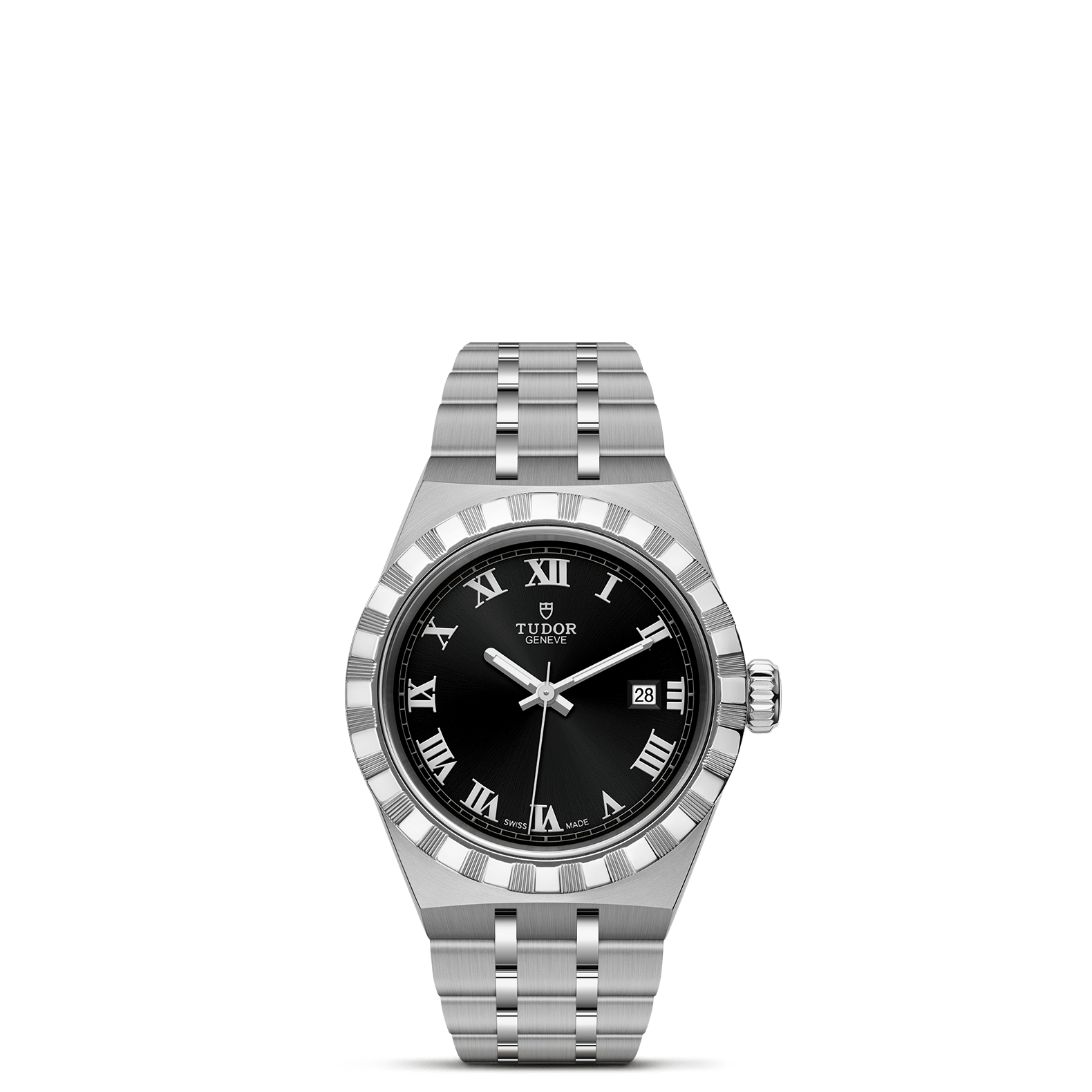 TUDOR Watch TUDOR Royal, 28mm Black Dial, Stainless Steel Case (M28300-0003)