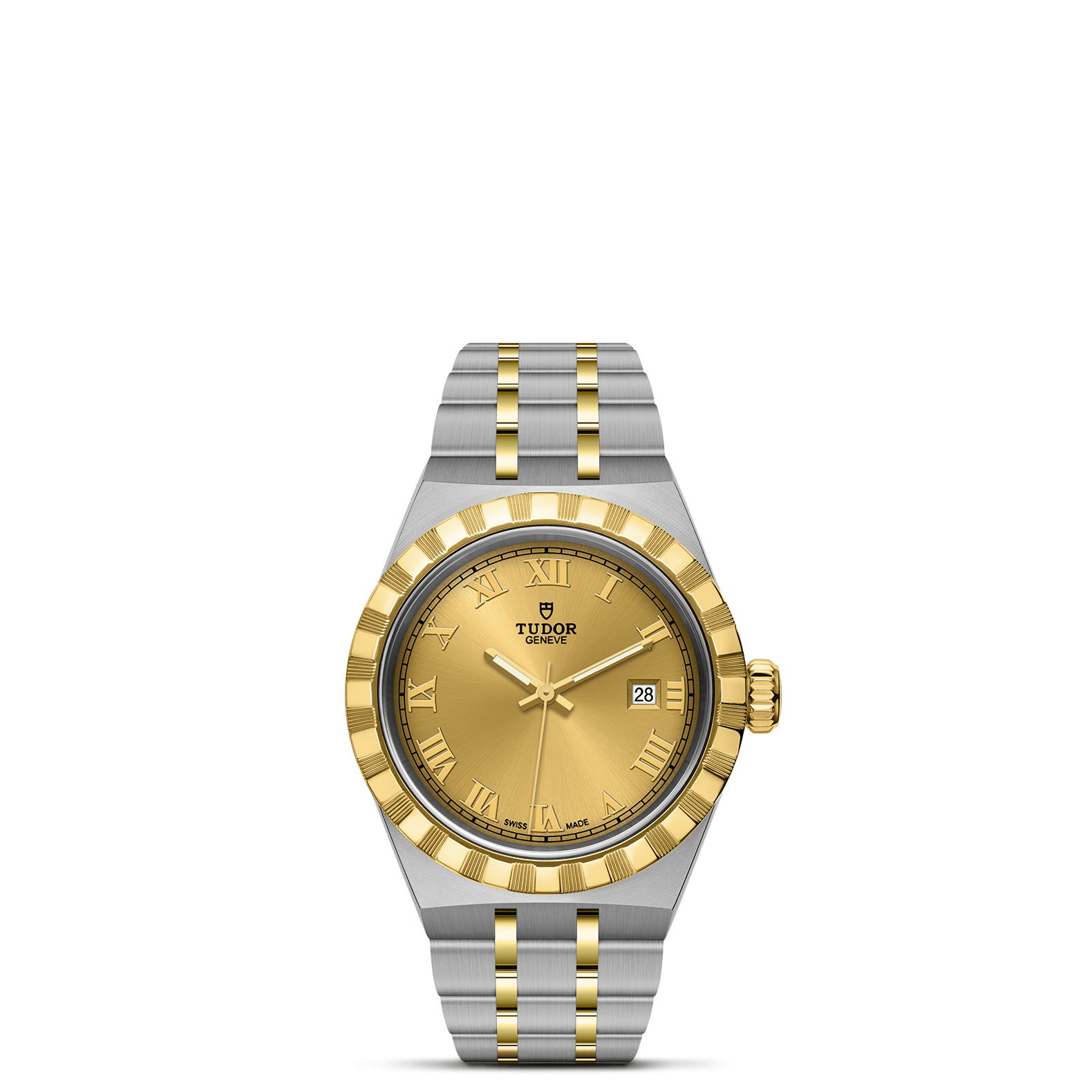 TUDOR Watch TUDOR Royal, 28mm Champagne Dial, Two-Tone Yellow Gold Bracelet (M28303-0004)