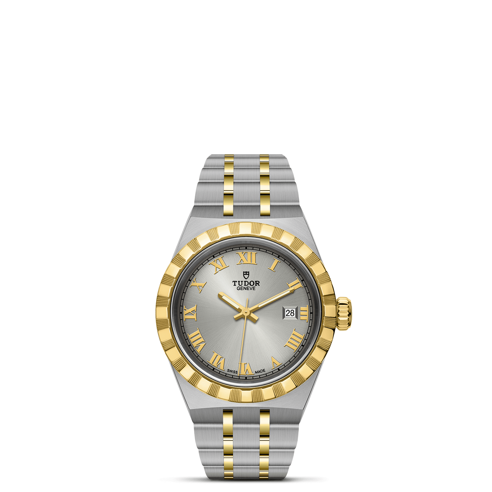 TUDOR Watch TUDOR Royal, 28mm Silver Dial, Two-Tone Yellow Gold Bracelet (M28303-0001)