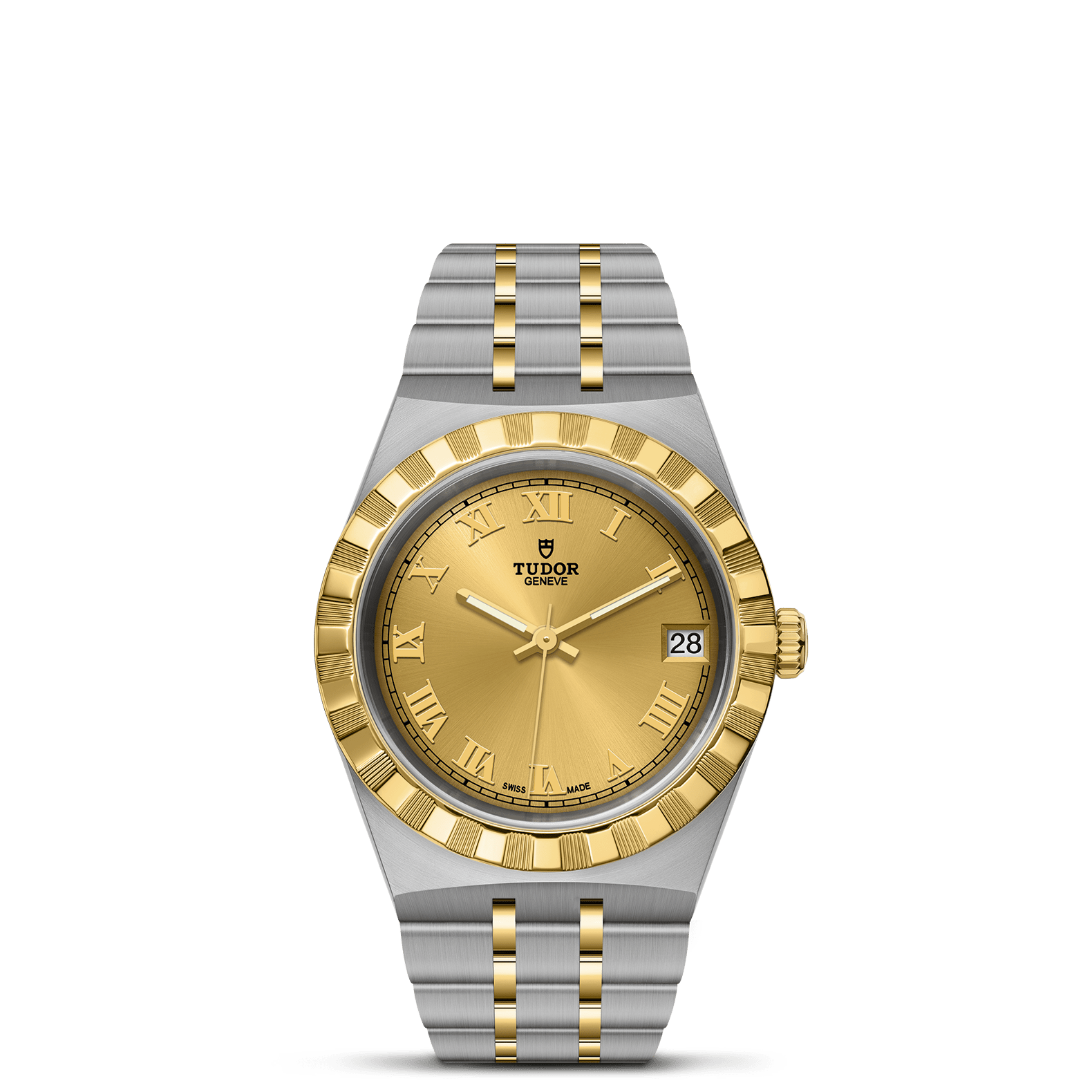TUDOR Watch TUDOR Royal, 34mm Champagne Dial, Two-Tone Yellow Gold Bracelet (M28403-0004)