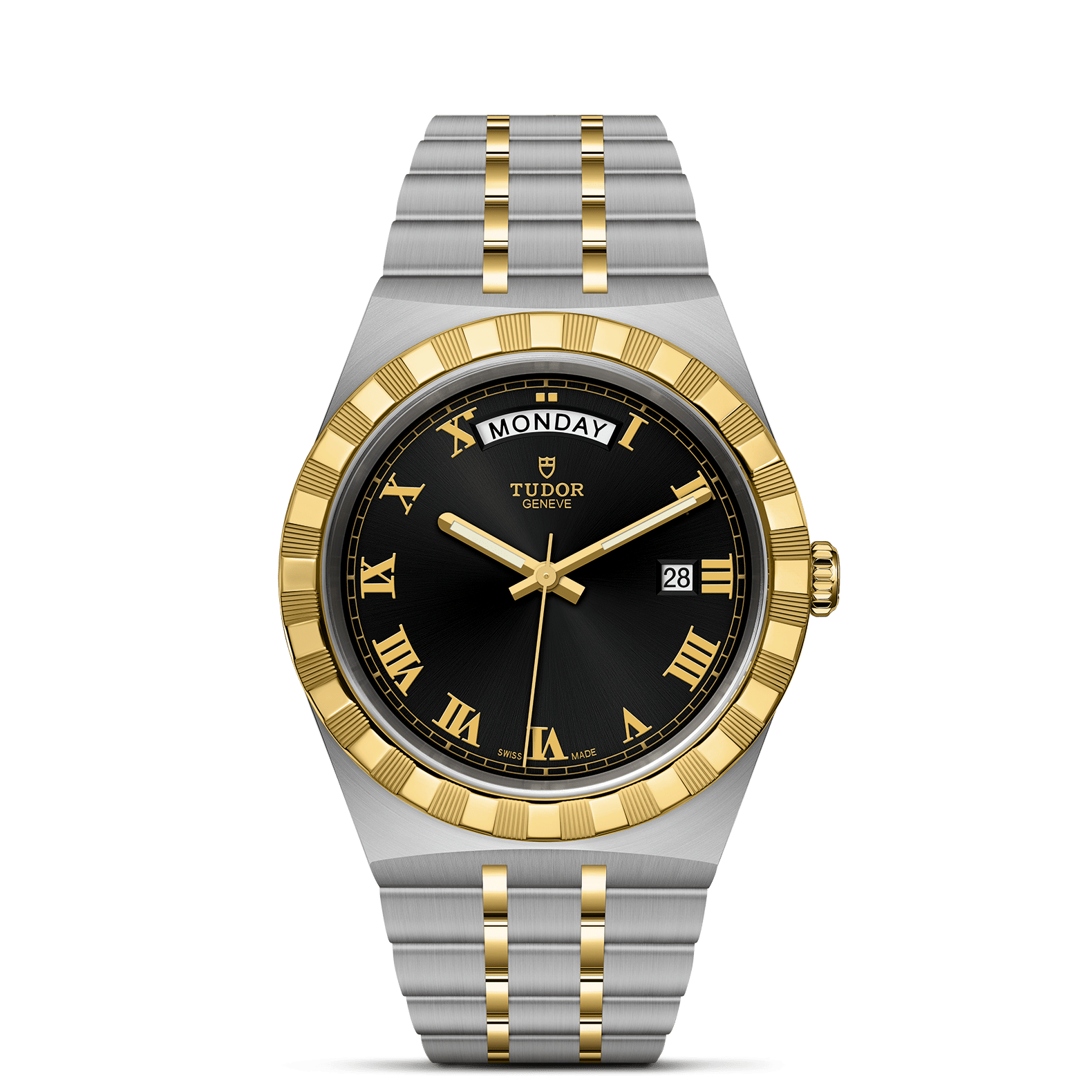 TUDOR Watch TUDOR Royal 41mm Black Dial, Two Tone Bracelet (M28603-0003)