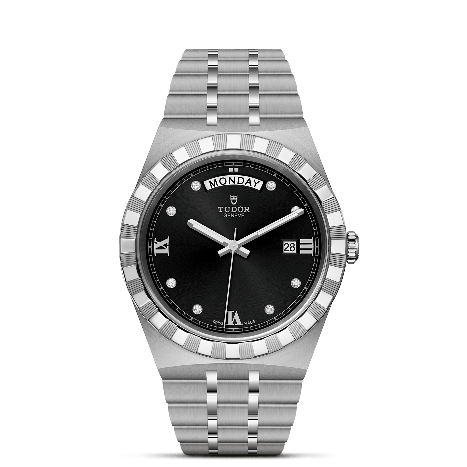 TUDOR Watch TUDOR Royal 41mm Black Diamond Dial, Stainless Steel Bracelet (M28600-0004)