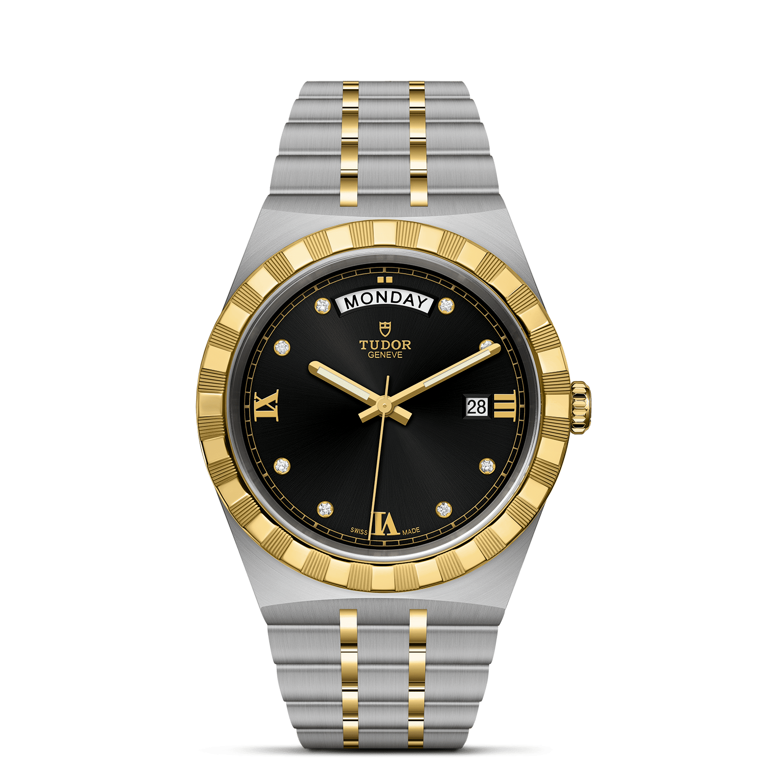 TUDOR Watch TUDOR Royal 41mm Black Diamond Dial, Two Tone Bracelet (M28603-0005)