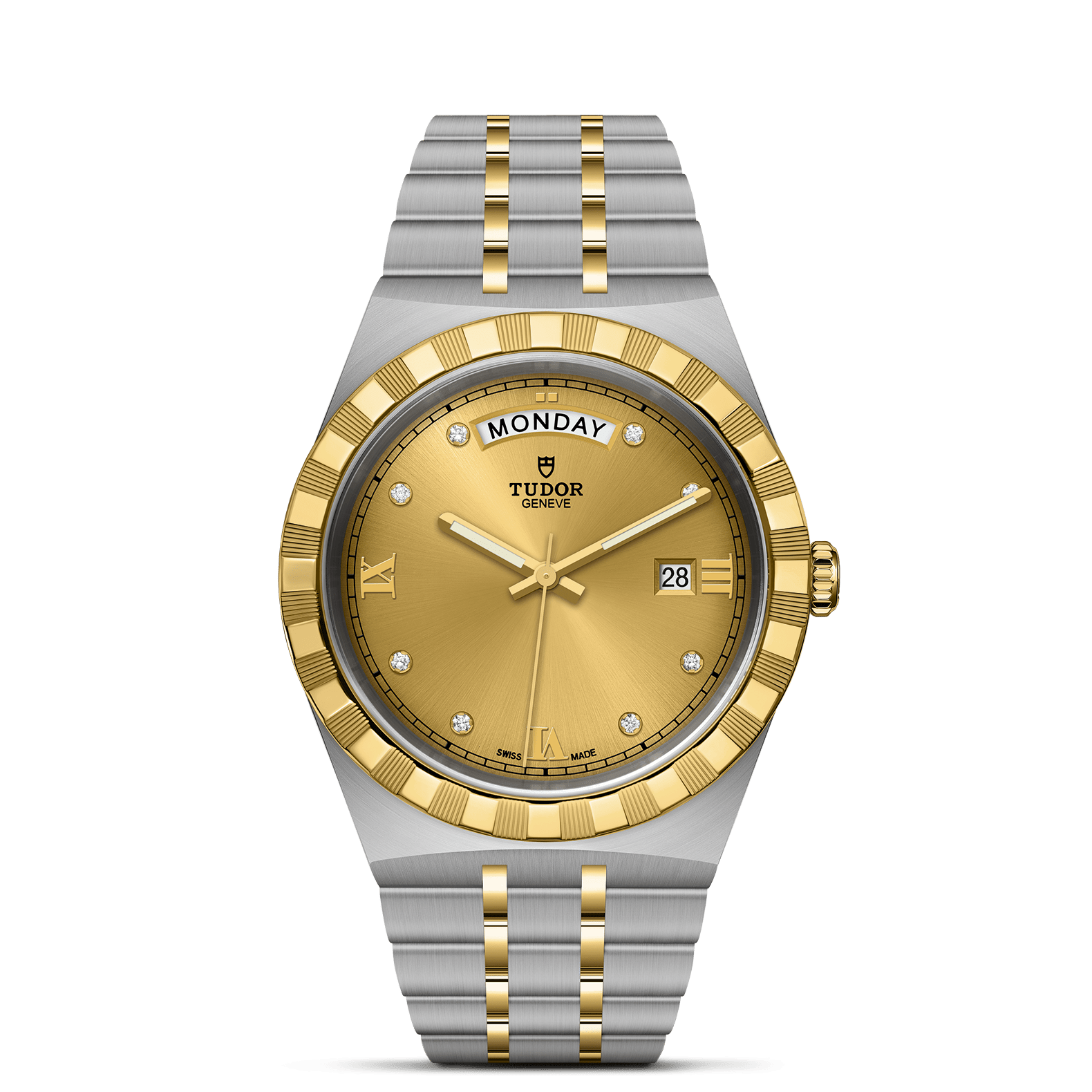 TUDOR Watch TUDOR Royal 41mm Champagne Diamond Dial, Two Tone Bracelet (M28603-0006)