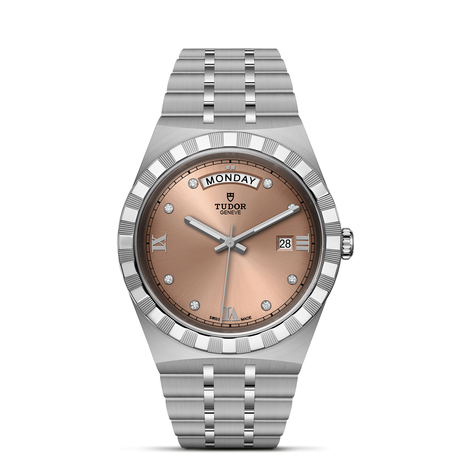 TUDOR Watch TUDOR Royal 41mm Salmon Diamond Dial, Stainless Steel Bracelet (M28600-0011)
