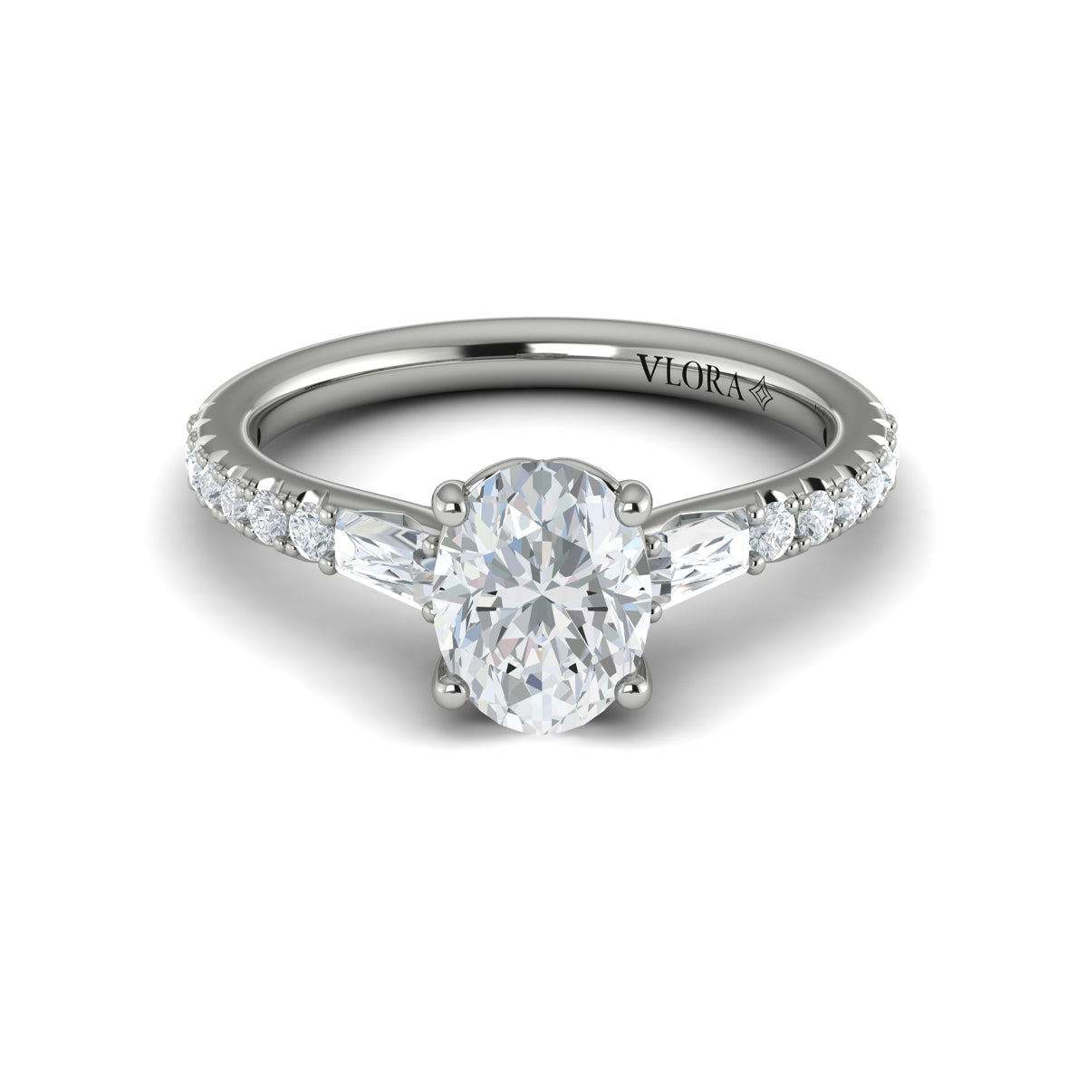 Vlora Engagement Ring Vlora 18k White Gold Oval Engagement Ring Style Mounting