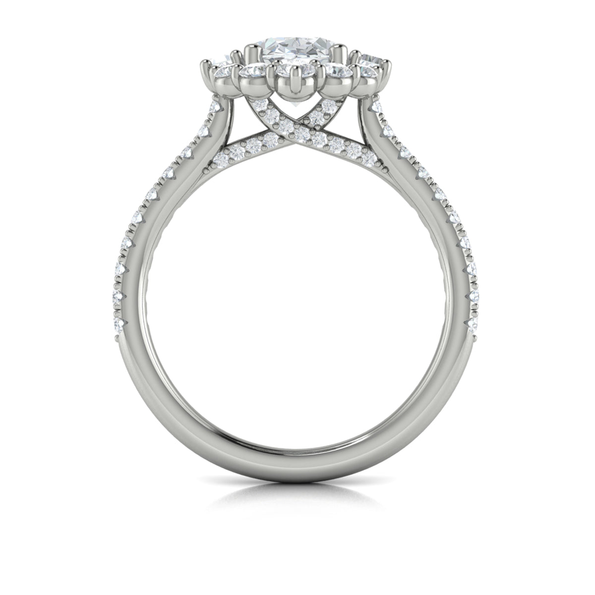 Vlora Engagement Ring Vlora 18k White Gold Oval Halo Engagement Ring Style Mounting