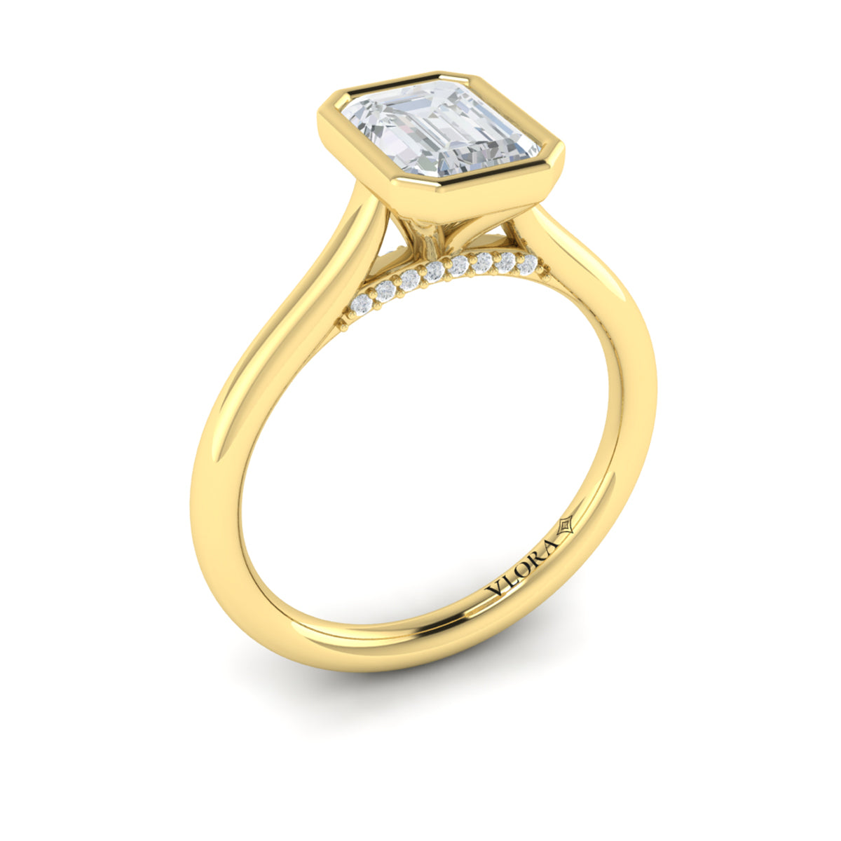 Vlora Engagement Ring Vlora 18k Yellow Gold Emerald Cut Engagement Ring Style Mounting