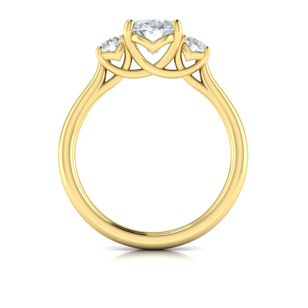 Vlora Engagement Ring Vlora 18k Yellow Gold Oval Three-Stone Engagement Ring Mounting