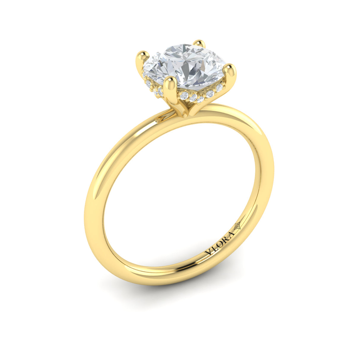 Vlora Engagement Ring Vlora 18k Yellow Gold Round Solitaire Engagement Ring Mounting