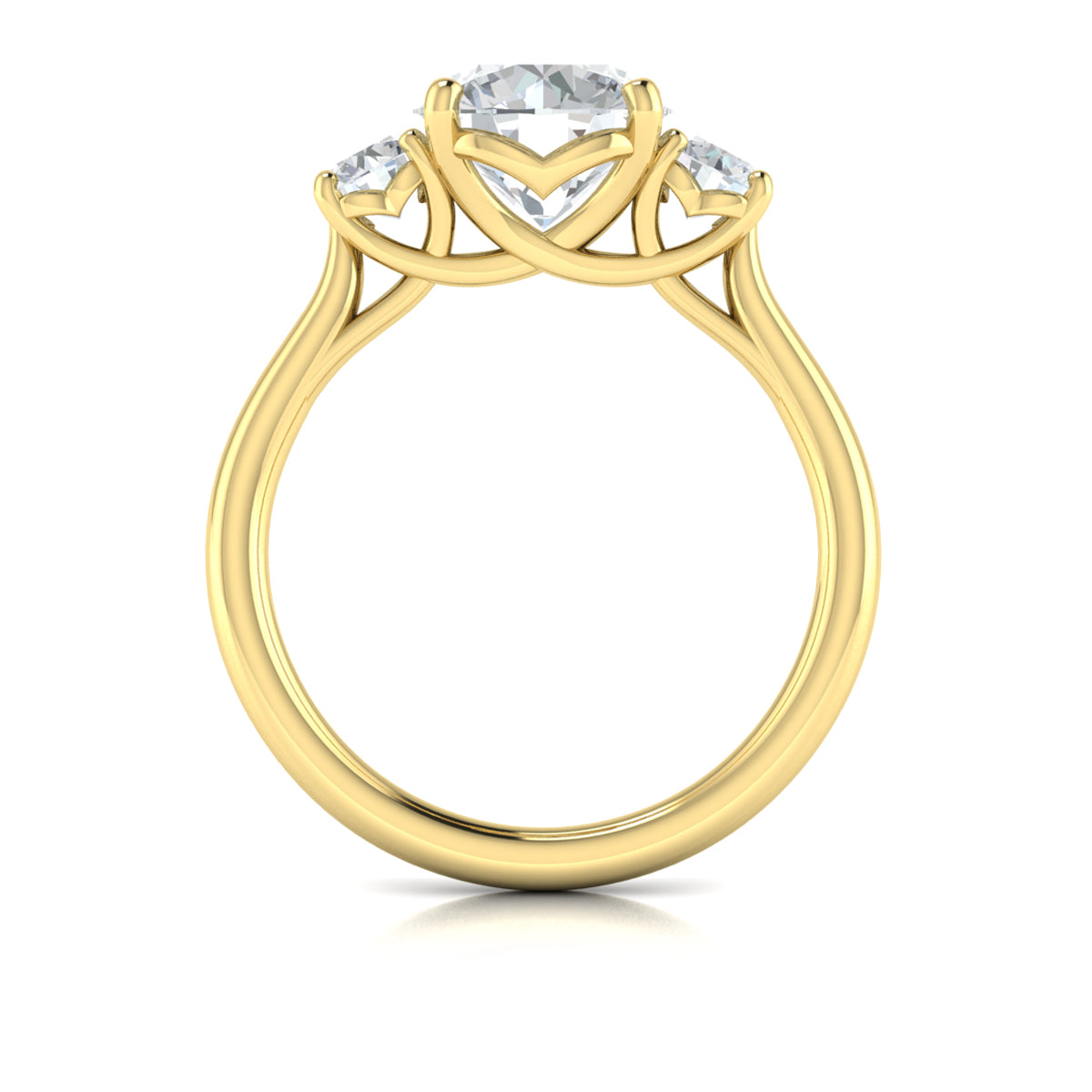Vlora Engagement Ring Vlora 18k Yellow Gold Round Three-Stone Engagement Ring Mounting