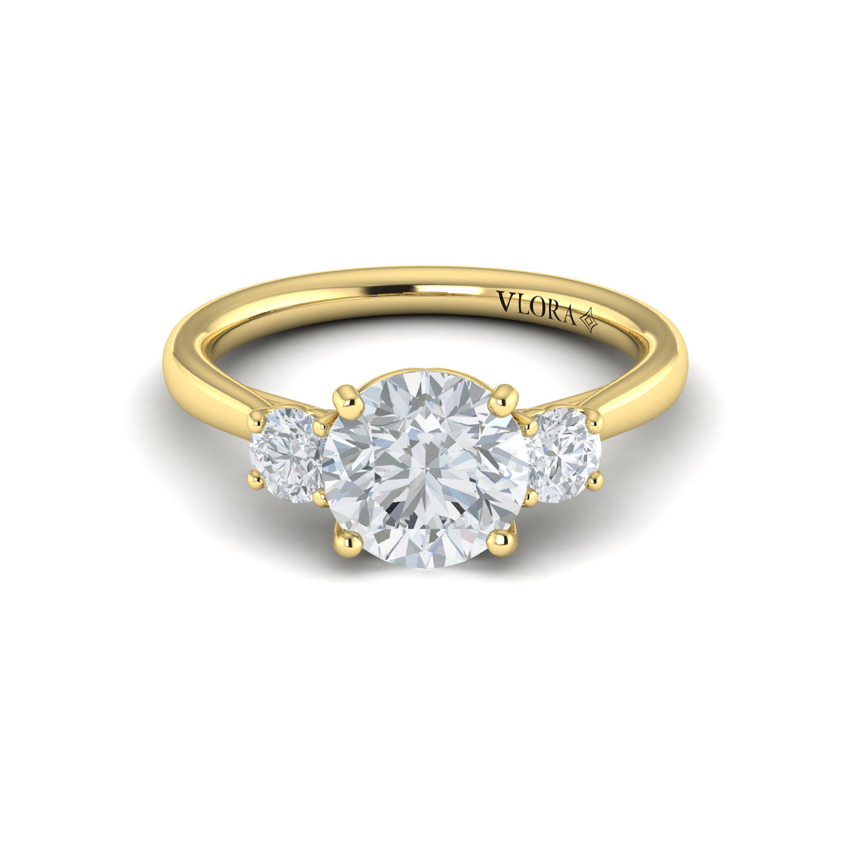 Vlora Engagement Ring Vlora 18k Yellow Gold Round Three-Stone Engagement Ring Mounting