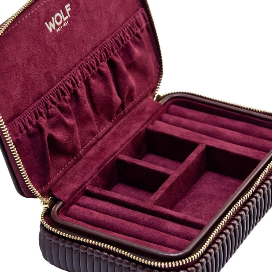 Wolf Designs BORDEAUX JEWELRY ZIP CASE