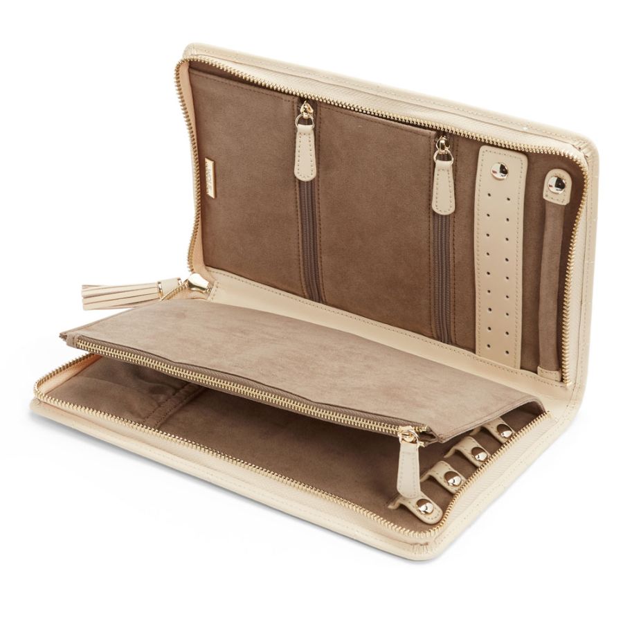 WOLF Designs Jewelry Cases Wolf Caroline Large Jewelry Portfolio - Ivory