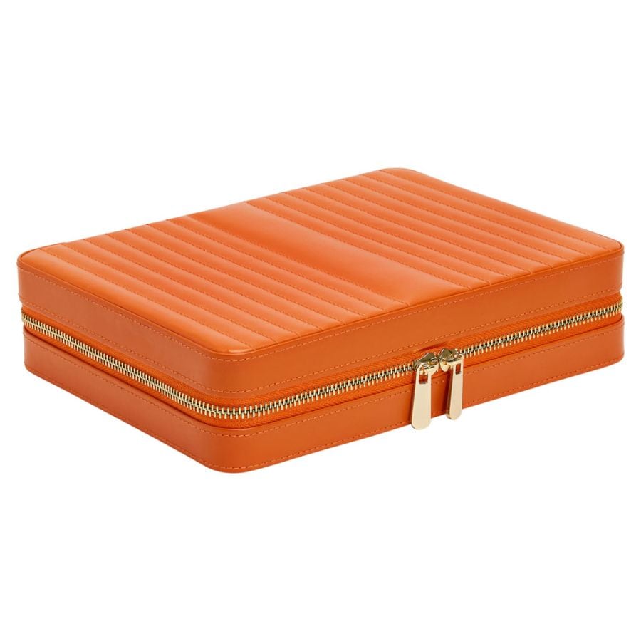 Wolf Designs WOLF Maria Large Jewelry Zip Case - Tangerine