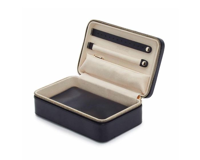 WOLF Designs Jewelry Cases Wolf Maria Medium Zip Case - Navy