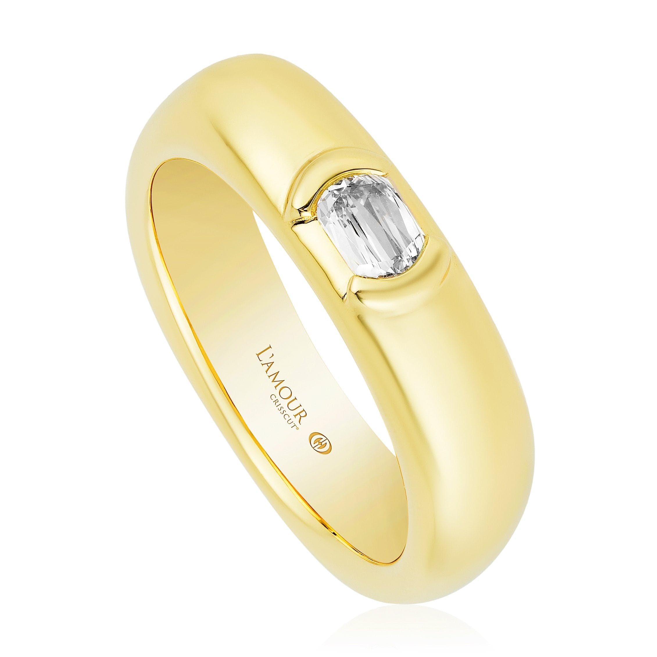 Christopher Designs Bridal Engagement Ring L'Amour Crisscut Diamond Unisex Band 6.5