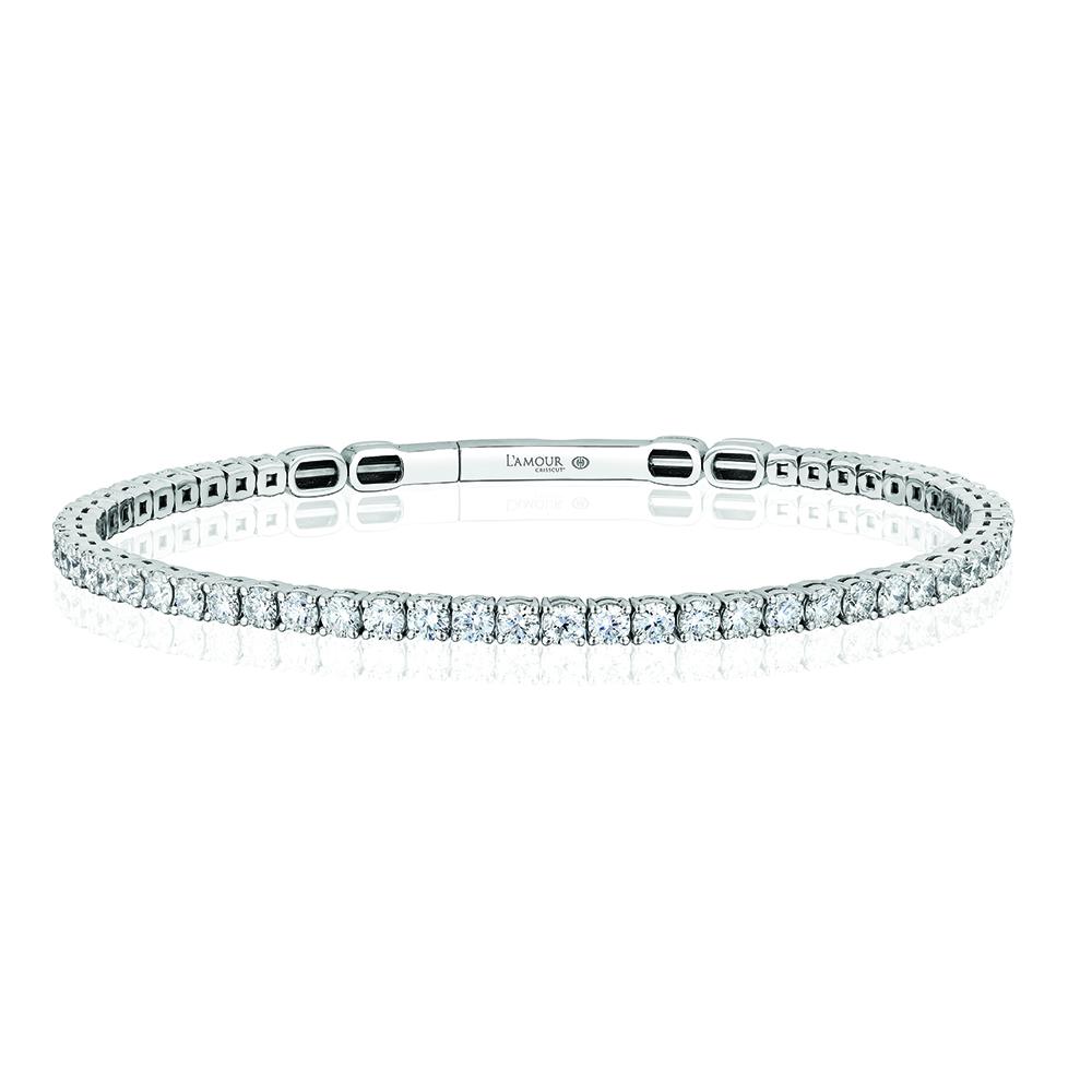 Christopher Designs Bracelet Crisscut Diamond Memory Cuff Bracelet