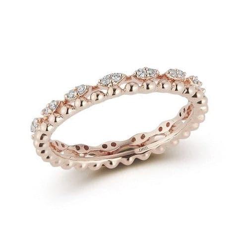 Dana Rebecca Designs Ring Poppy Rae Pebble and Marquise Eternity Ring- Rose Gold 6.5