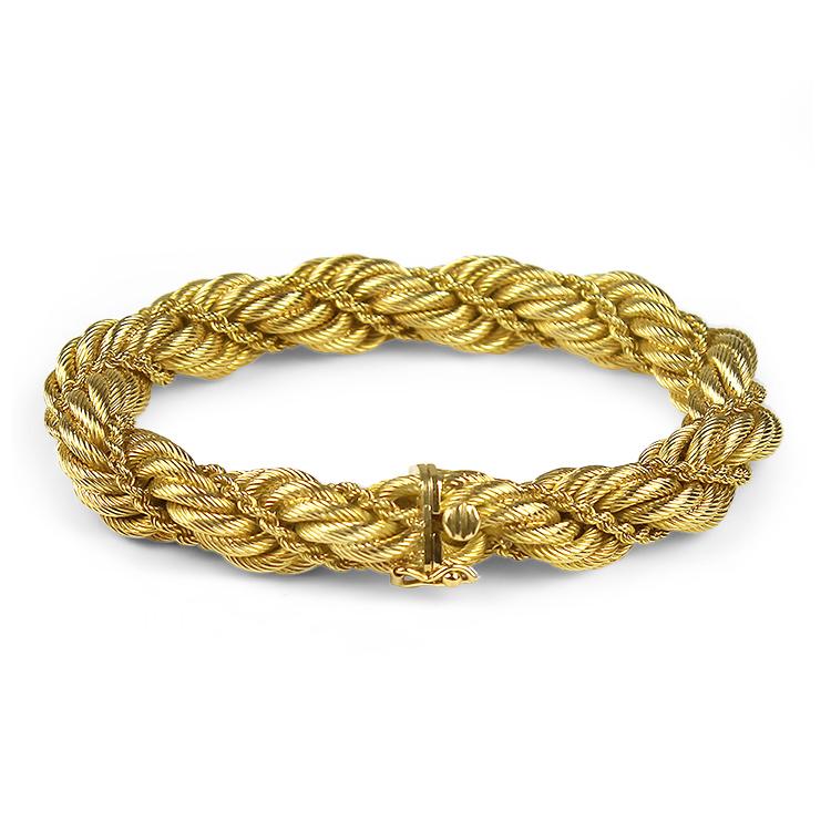 Buy 18K Solid Gold Rope Chain Bracelet Yellow 18K Rope Bracelet